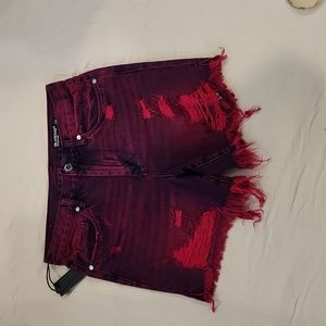 NWT BLANKNYC fuschia magenta glow size 28 acid wash jean shorts